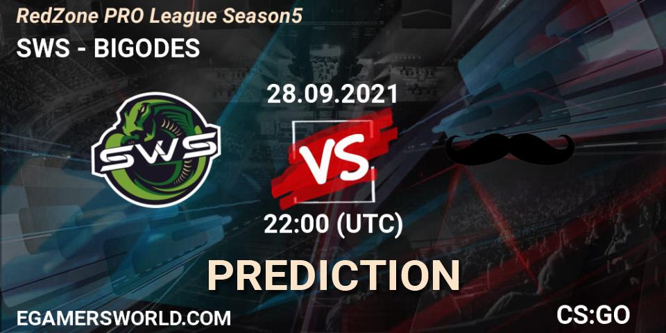 SWS - BIGODES: Maç tahminleri. 28.09.2021 at 22:00, Counter-Strike (CS2), RedZone PRO League Season 5