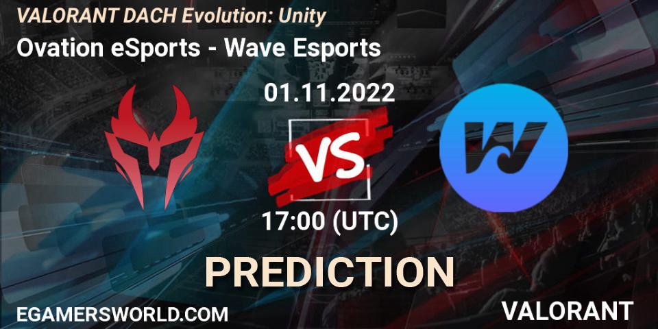 Ovation eSports - Wave Esports: Maç tahminleri. 01.11.2022 at 18:00, VALORANT, VALORANT DACH Evolution: Unity