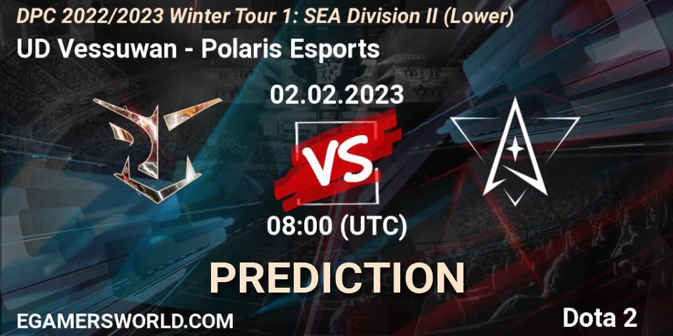 UD Vessuwan - Polaris Esports: Maç tahminleri. 03.02.23, Dota 2, DPC 2022/2023 Winter Tour 1: SEA Division II (Lower)