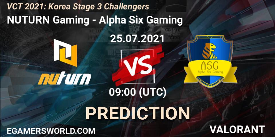 NUTURN Gaming - Alpha Six Gaming: Maç tahminleri. 25.07.2021 at 09:00, VALORANT, VCT 2021: Korea Stage 3 Challengers