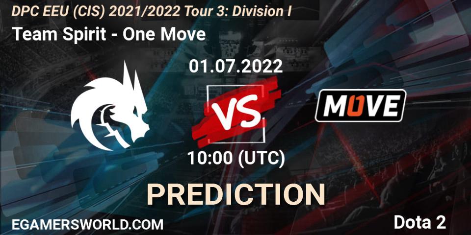 Team Spirit - One Move: Maç tahminleri. 01.07.2022 at 10:00, Dota 2, DPC EEU (CIS) 2021/2022 Tour 3: Division I