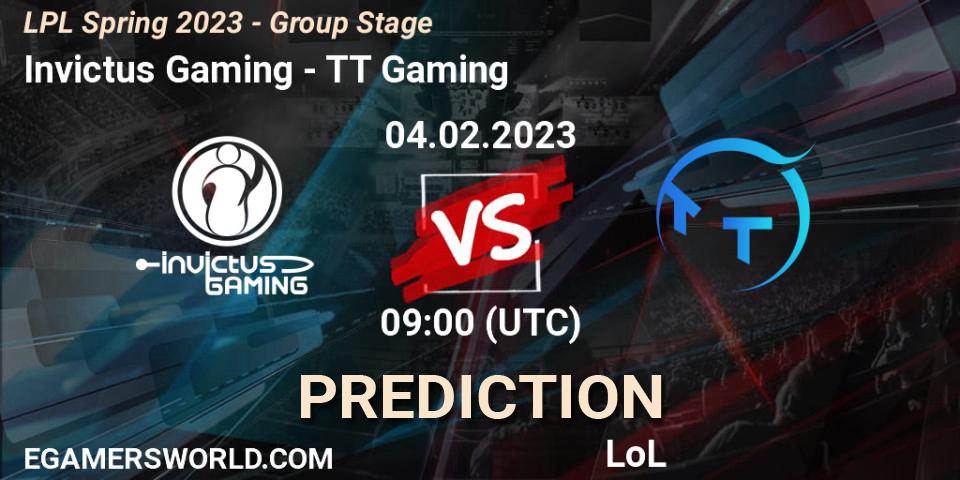 Invictus Gaming - TT Gaming: Maç tahminleri. 04.02.2023 at 09:15, LoL, LPL Spring 2023 - Group Stage