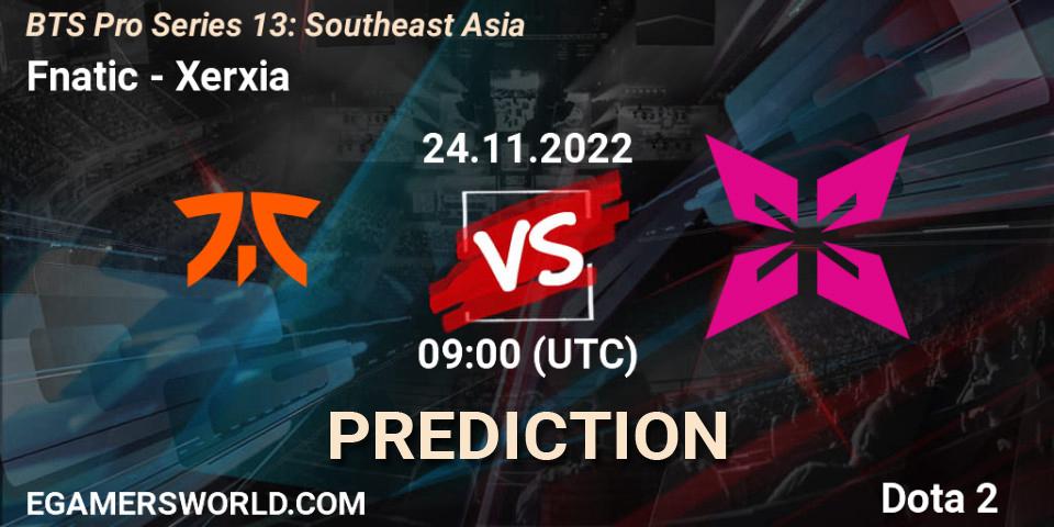 Fnatic - Xerxia: Maç tahminleri. 24.11.2022 at 09:04, Dota 2, BTS Pro Series 13: Southeast Asia