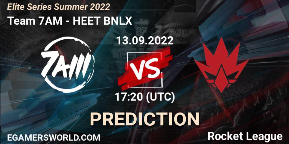 Team 7AM - HEET BNLX: Maç tahminleri. 13.09.2022 at 19:00, Rocket League, Elite Series Summer 2022