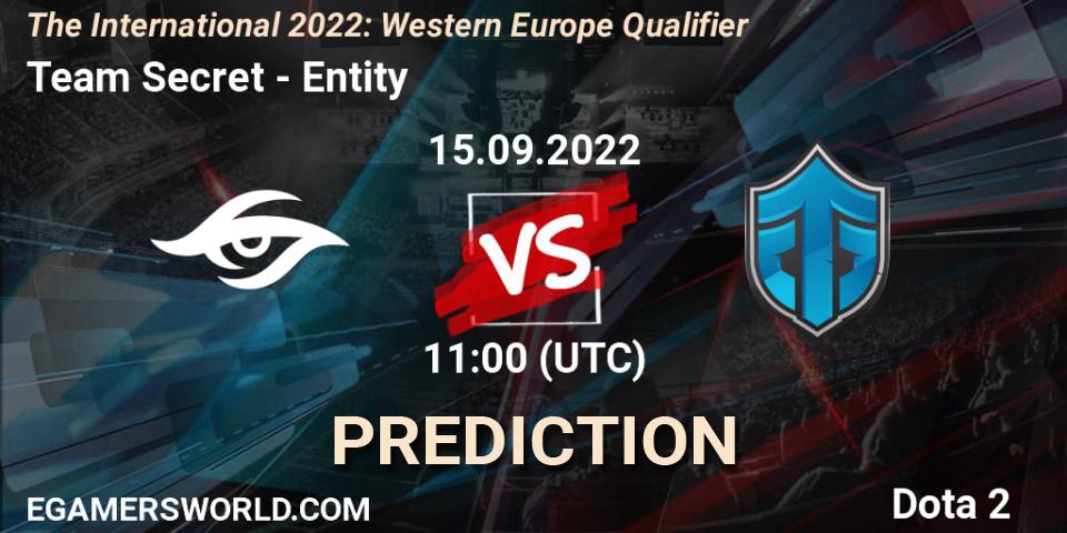 Team Secret - Entity: Maç tahminleri. 15.09.2022 at 10:33, Dota 2, The International 2022: Western Europe Qualifier