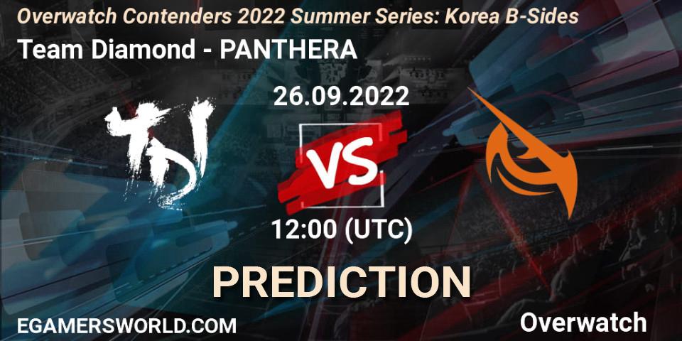 Team Diamond - PANTHERA: Maç tahminleri. 26.09.2022 at 12:00, Overwatch, Overwatch Contenders 2022 Summer Series: Korea B-Sides