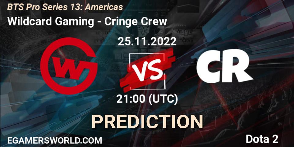 Wildcard Gaming - Cringe Crew: Maç tahminleri. 25.11.22, Dota 2, BTS Pro Series 13: Americas