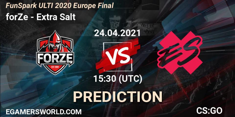 forZe - Extra Salt: Maç tahminleri. 24.04.2021 at 15:30, Counter-Strike (CS2), Funspark ULTI 2020 Finals