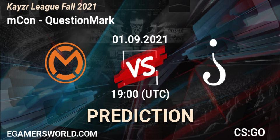 mCon - QuestionMark: Maç tahminleri. 01.09.2021 at 19:00, Counter-Strike (CS2), Kayzr League Fall 2021