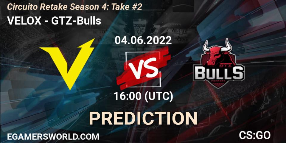 VELOX - GTZ-Bulls: Maç tahminleri. 04.06.2022 at 17:00, Counter-Strike (CS2), Circuito Retake Season 4: Take #2