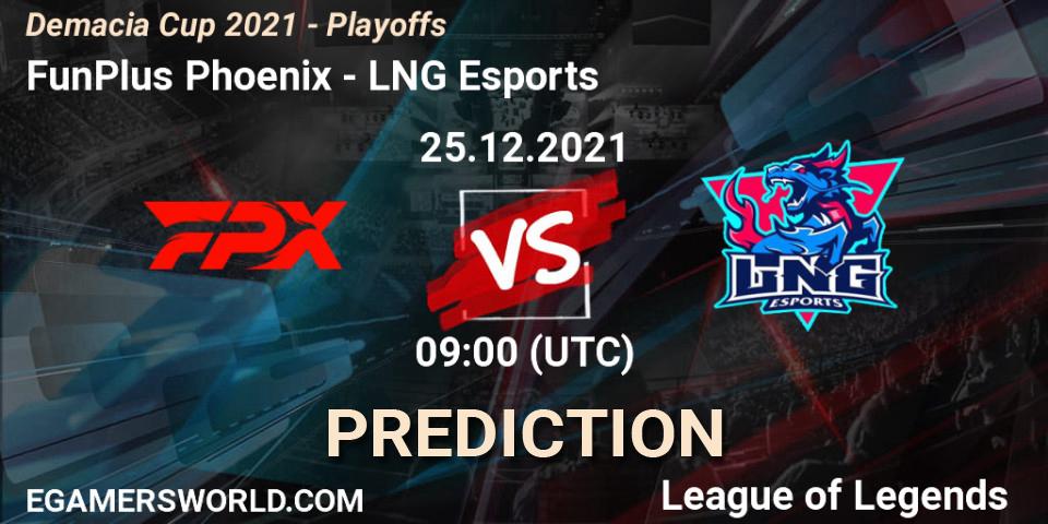 FunPlus Phoenix - LNG Esports: Maç tahminleri. 25.12.21, LoL, Demacia Cup 2021 - Playoffs