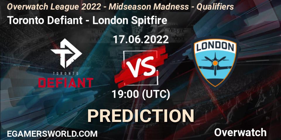 Toronto Defiant - London Spitfire: Maç tahminleri. 17.06.2022 at 19:00, Overwatch, Overwatch League 2022 - Midseason Madness - Qualifiers