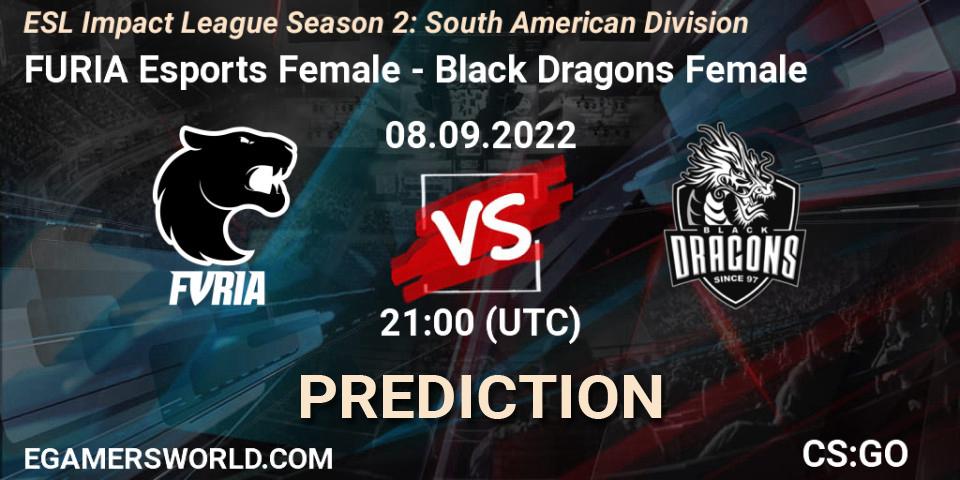 FURIA Esports Female - Black Dragons Female: Maç tahminleri. 08.09.2022 at 21:00, Counter-Strike (CS2), ESL Impact League Season 2: South American Division