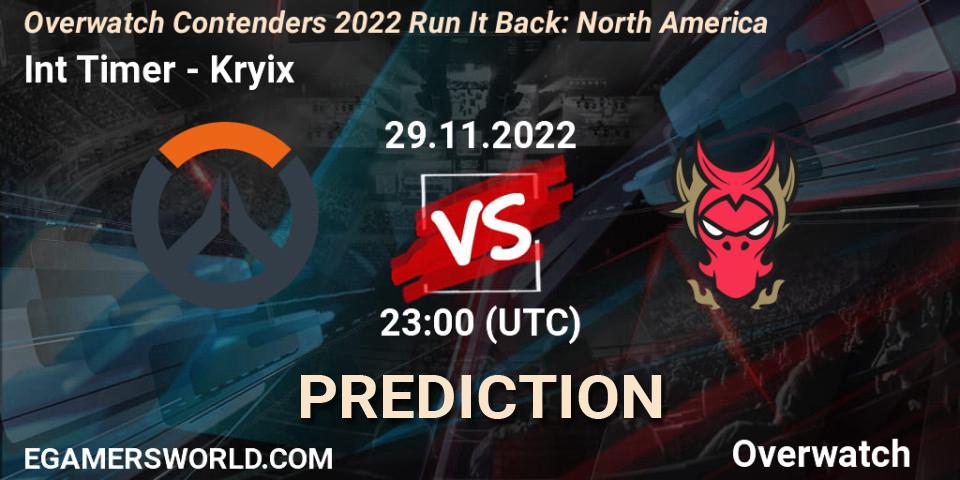 Int Timer - Kryix: Maç tahminleri. 08.12.2022 at 23:00, Overwatch, Overwatch Contenders 2022 Run It Back: North America