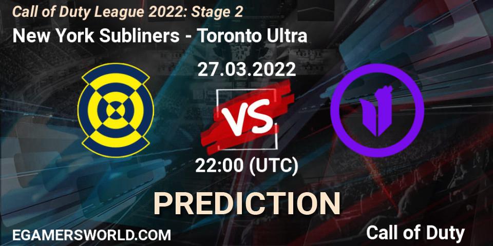 New York Subliners - Toronto Ultra: Maç tahminleri. 27.03.2022 at 22:00, Call of Duty, Call of Duty League 2022: Stage 2
