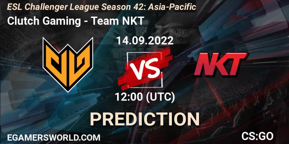 Clutch Gaming - Team NKT: Maç tahminleri. 14.09.2022 at 12:00, Counter-Strike (CS2), ESL Challenger League Season 42: Asia-Pacific