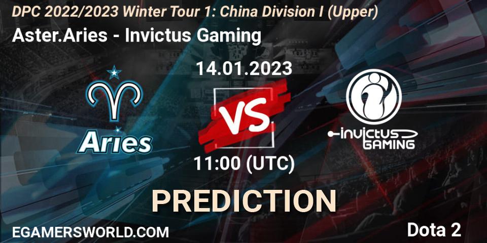 Aster.Aries - Invictus Gaming: Maç tahminleri. 14.01.2023 at 11:01, Dota 2, DPC 2022/2023 Winter Tour 1: CN Division I (Upper)