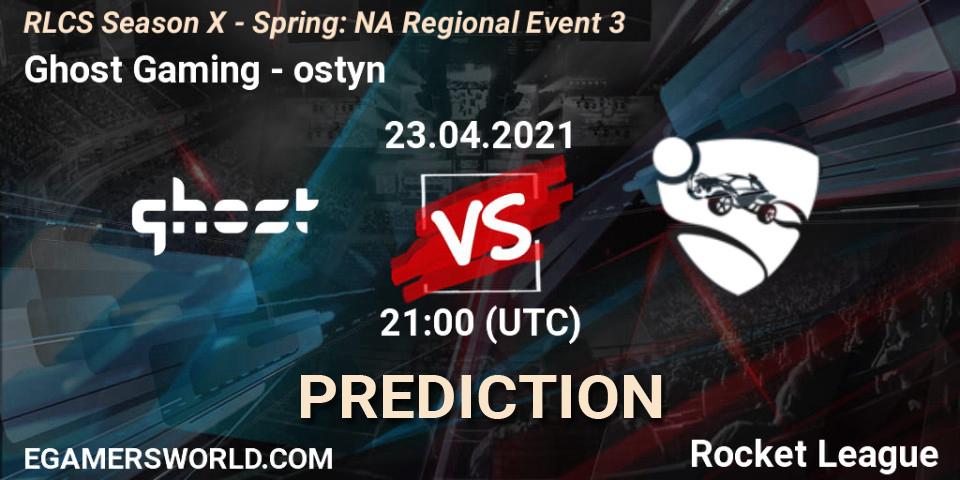 Ghost Gaming - ostyn: Maç tahminleri. 23.04.2021 at 20:40, Rocket League, RLCS Season X - Spring: NA Regional Event 3