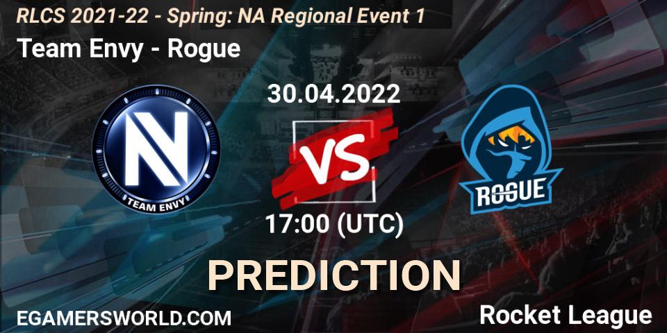 Team Envy - Rogue: Maç tahminleri. 30.04.22, Rocket League, RLCS 2021-22 - Spring: NA Regional Event 1