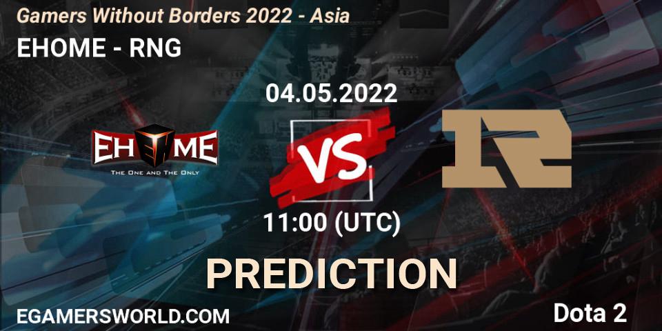 EHOME - RNG: Maç tahminleri. 04.05.2022 at 11:01, Dota 2, Gamers Without Borders 2022 - Asia