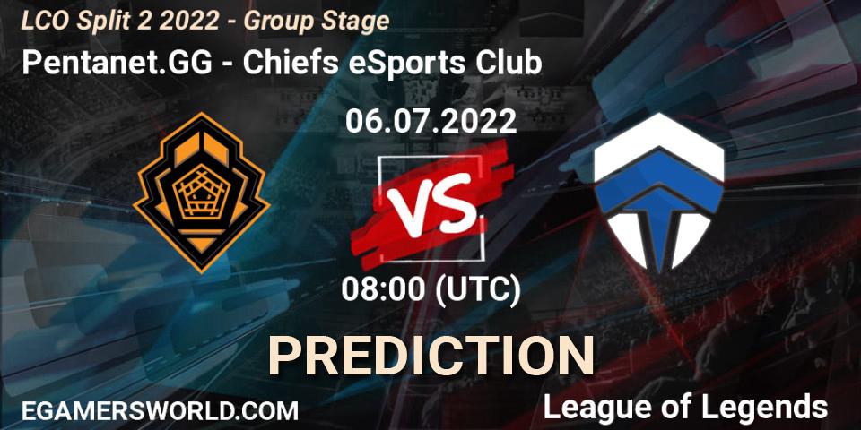 Pentanet.GG - Chiefs eSports Club: Maç tahminleri. 06.07.2022 at 08:00, LoL, LCO Split 2 2022 - Group Stage