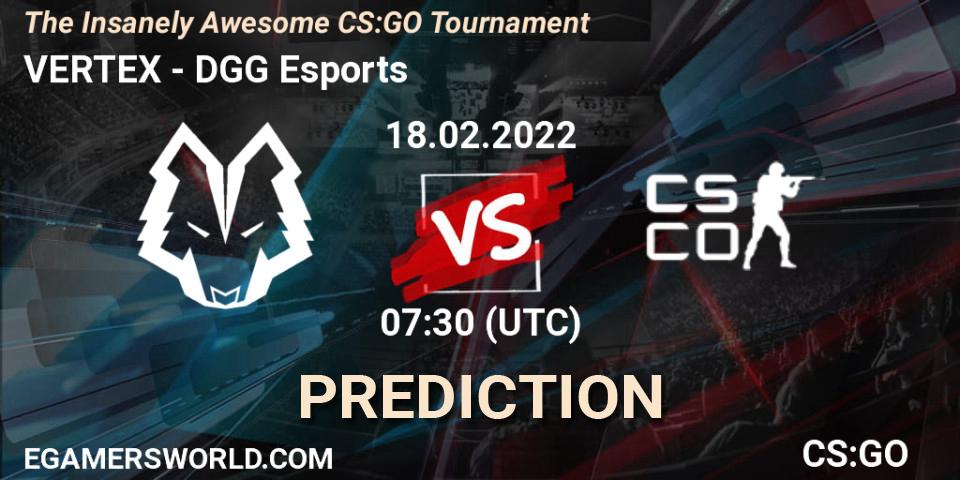 VERTEX - DGG Esports: Maç tahminleri. 18.02.2022 at 07:30, Counter-Strike (CS2), The Insanely Awesome CS:GO Tournament