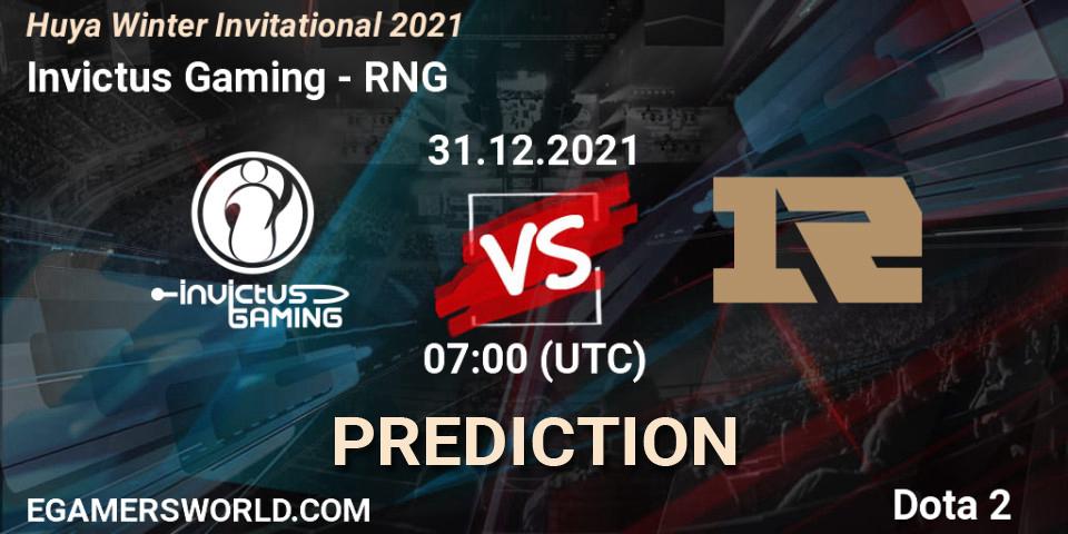 Invictus Gaming - RNG: Maç tahminleri. 31.12.21, Dota 2, Huya Winter Invitational 2021