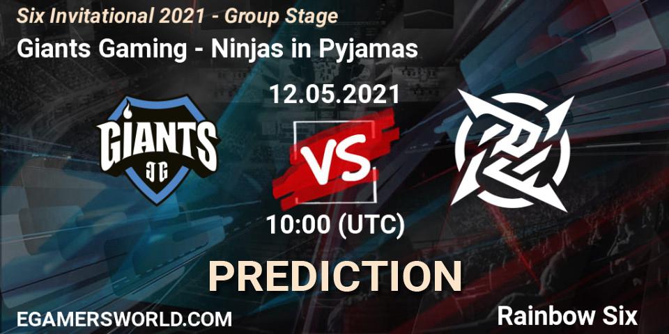 Giants Gaming - Ninjas in Pyjamas: Maç tahminleri. 12.05.2021 at 13:00, Rainbow Six, Six Invitational 2021 - Group Stage