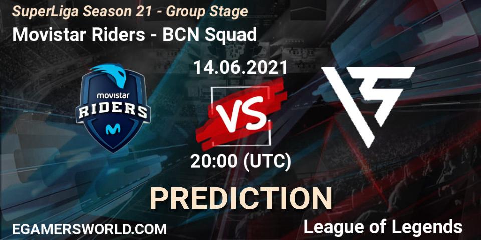 Movistar Riders - BCN Squad: Maç tahminleri. 14.06.2021 at 18:00, LoL, SuperLiga Season 21 - Group Stage 