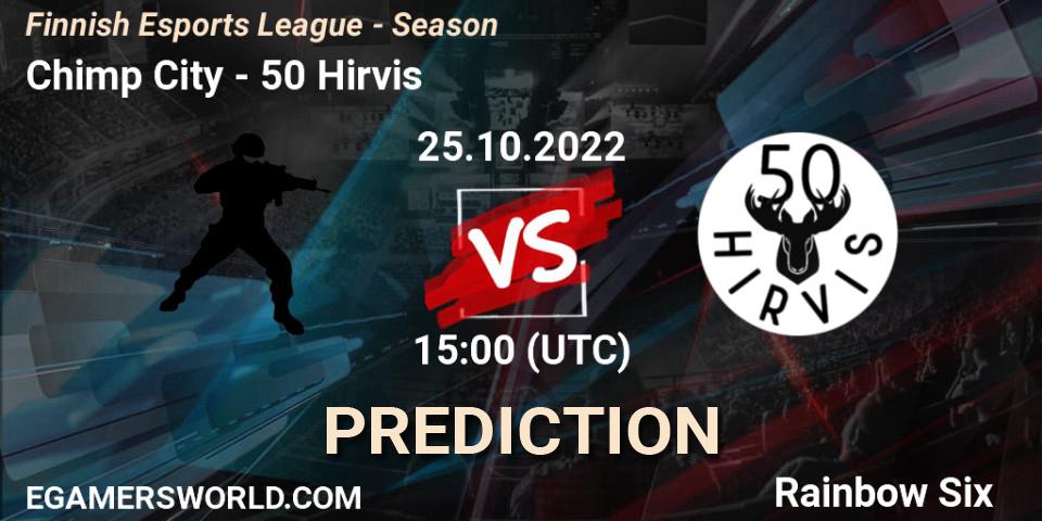 Chimp City - 50 Hirvis: Maç tahminleri. 26.10.2022 at 18:00, Rainbow Six, Finnish Esports League - Season 