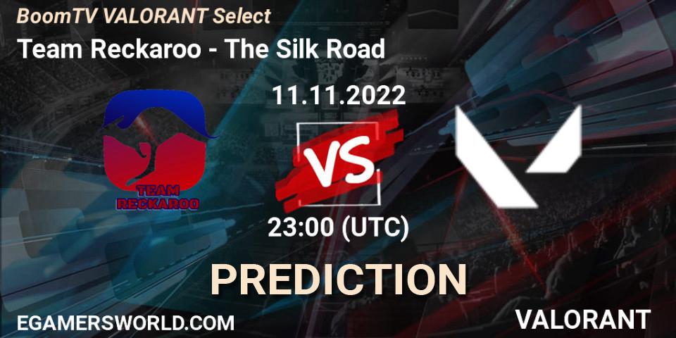 Team Reckaroo - The Silk Road: Maç tahminleri. 11.11.2022 at 23:00, VALORANT, BoomTV VALORANT Select