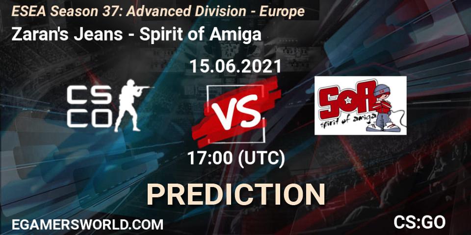 Zaran's Jeans - Spirit of Amiga: Maç tahminleri. 15.06.2021 at 17:00, Counter-Strike (CS2), ESEA Season 37: Advanced Division - Europe