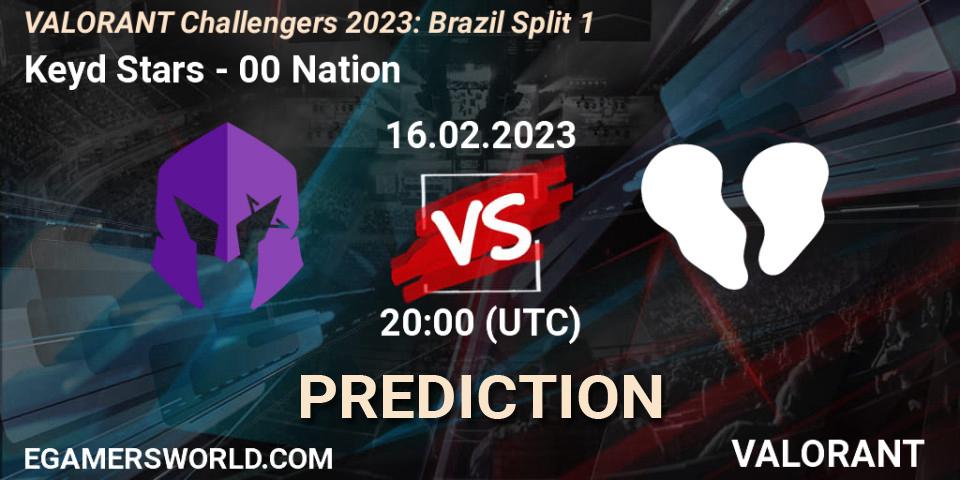 Keyd Stars - 00 Nation: Maç tahminleri. 20.02.2023 at 20:15, VALORANT, VALORANT Challengers 2023: Brazil Split 1
