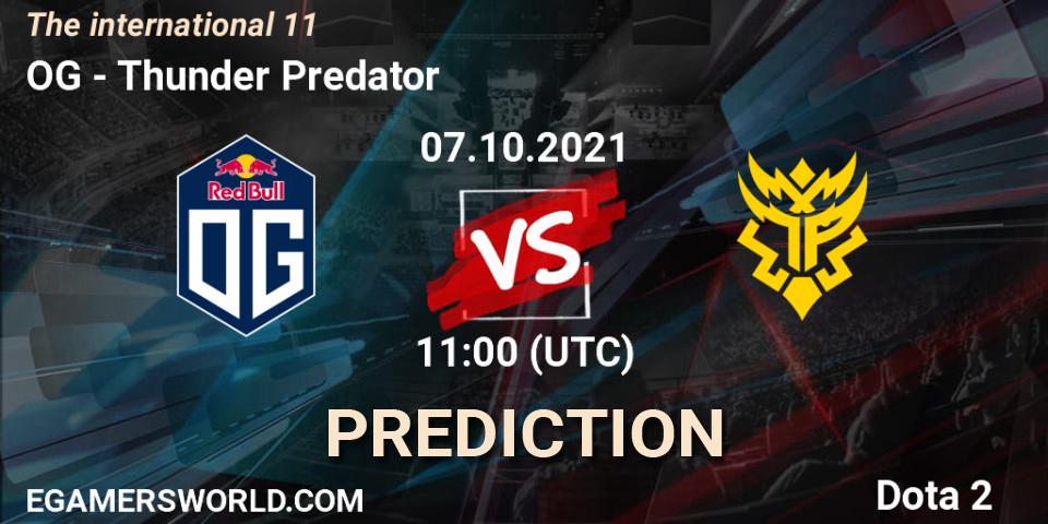 OG - Thunder Predator: Maç tahminleri. 07.10.2021 at 13:06, Dota 2, The Internationa 2021