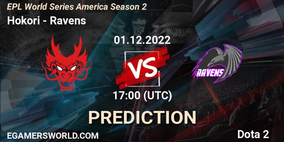 Hokori - Ravens: Maç tahminleri. 01.12.22, Dota 2, EPL World Series America Season 2