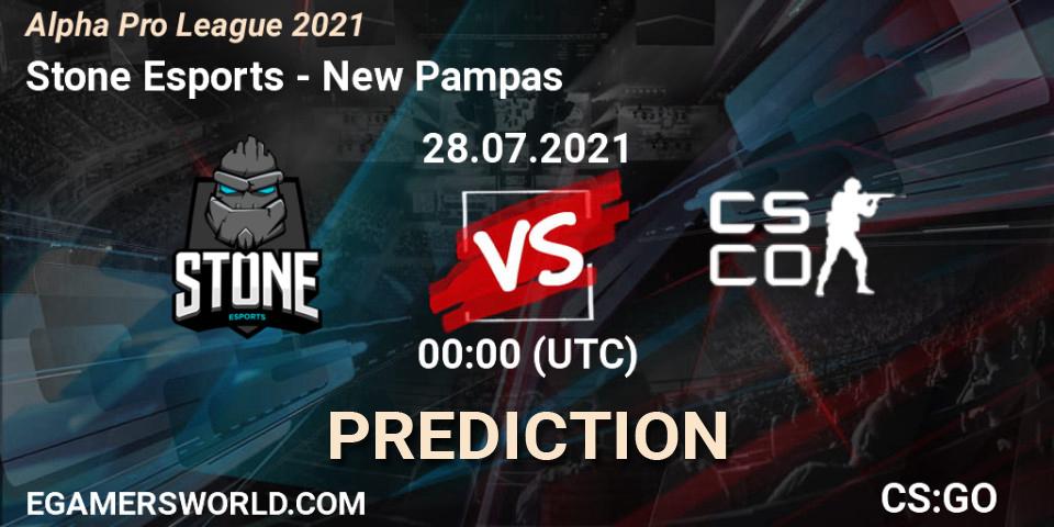 Stone Esports - New Pampas: Maç tahminleri. 28.07.2021 at 00:00, Counter-Strike (CS2), Alpha Pro League 2021