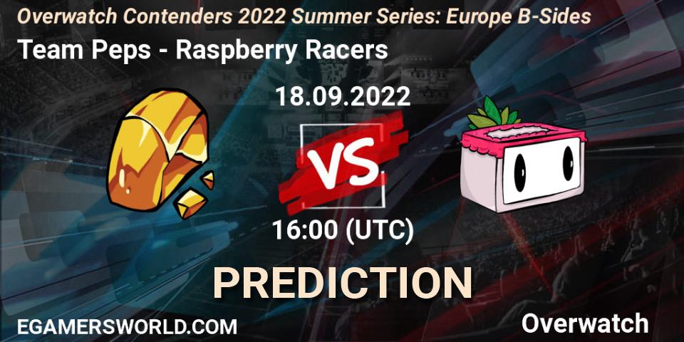 Team Peps - Raspberry Racers: Maç tahminleri. 18.09.2022 at 16:00, Overwatch, Overwatch Contenders 2022 Summer Series: Europe B-Sides