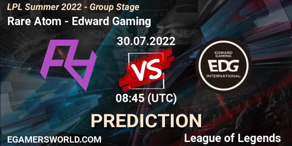 Rare Atom - Edward Gaming: Maç tahminleri. 30.07.2022 at 09:00, LoL, LPL Summer 2022 - Group Stage