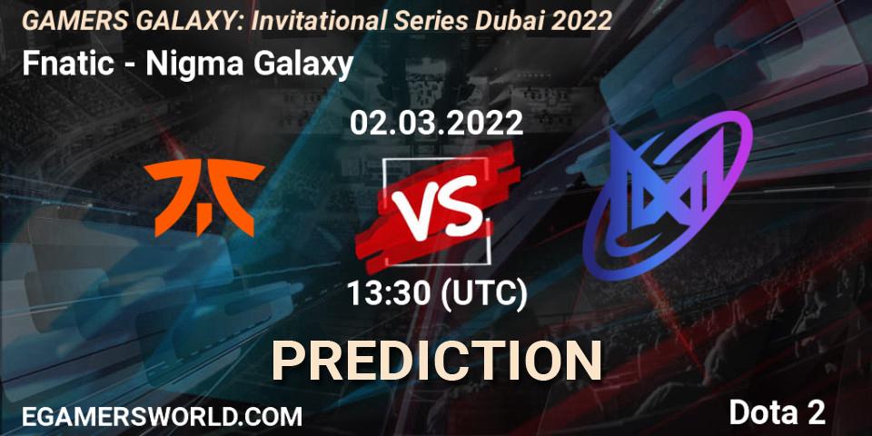 Fnatic - Nigma Galaxy: Maç tahminleri. 02.03.2022 at 12:20, Dota 2, GAMERS GALAXY: Invitational Series Dubai 2022