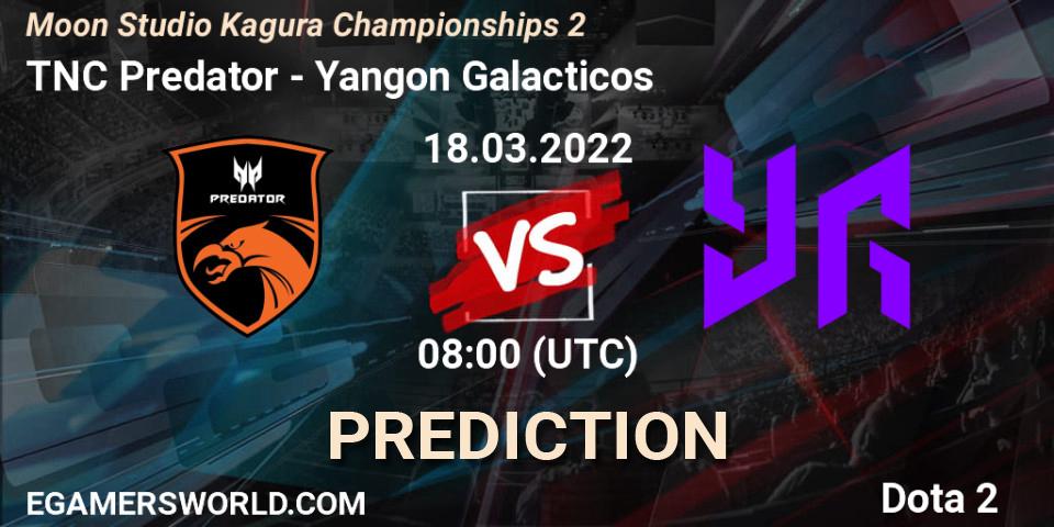 TNC Predator - Yangon Galacticos: Maç tahminleri. 18.03.2022 at 08:17, Dota 2, Moon Studio Kagura Championships 2