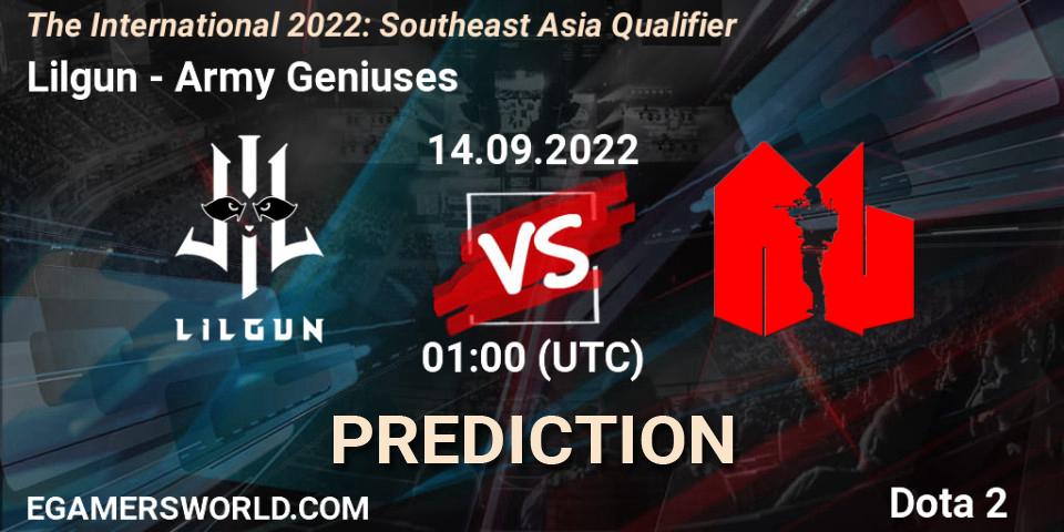 Lilgun - Army Geniuses: Maç tahminleri. 14.09.22, Dota 2, The International 2022: Southeast Asia Qualifier
