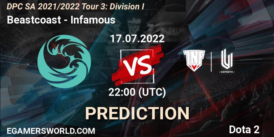 Beastcoast - Infamous: Maç tahminleri. 17.07.22, Dota 2, DPC SA 2021/2022 Tour 3: Division I