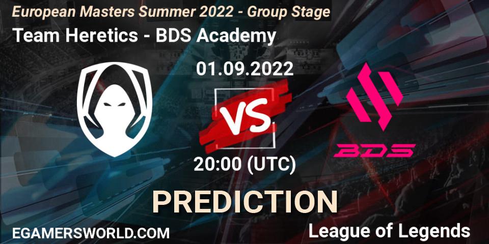 Team Heretics - BDS Academy: Maç tahminleri. 01.09.2022 at 20:00, LoL, European Masters Summer 2022 - Group Stage