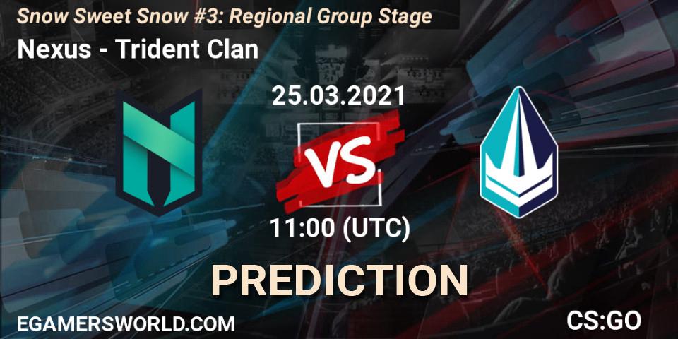 Nexus - Trident Clan: Maç tahminleri. 25.03.2021 at 11:00, Counter-Strike (CS2), Snow Sweet Snow #3: Regional Group Stage