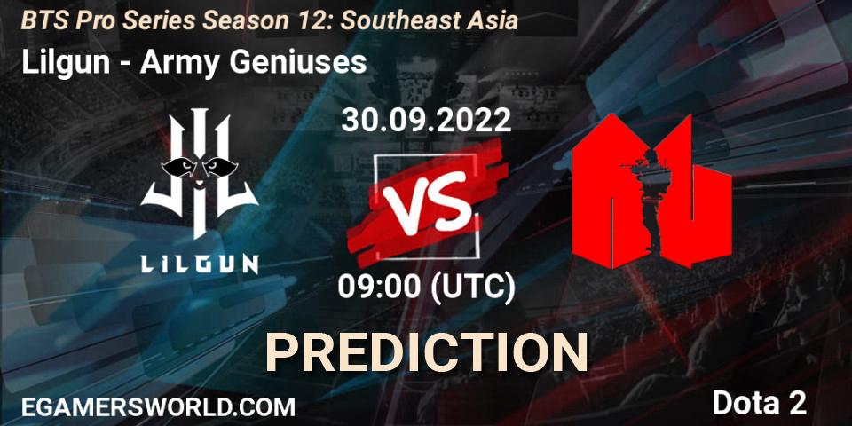 Lilgun - Army Geniuses: Maç tahminleri. 30.09.22, Dota 2, BTS Pro Series Season 12: Southeast Asia