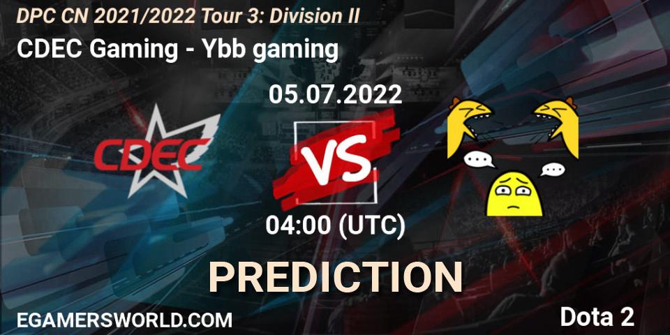 CDEC Gaming - Ybb gaming: Maç tahminleri. 05.07.2022 at 03:59, Dota 2, DPC CN 2021/2022 Tour 3: Division II