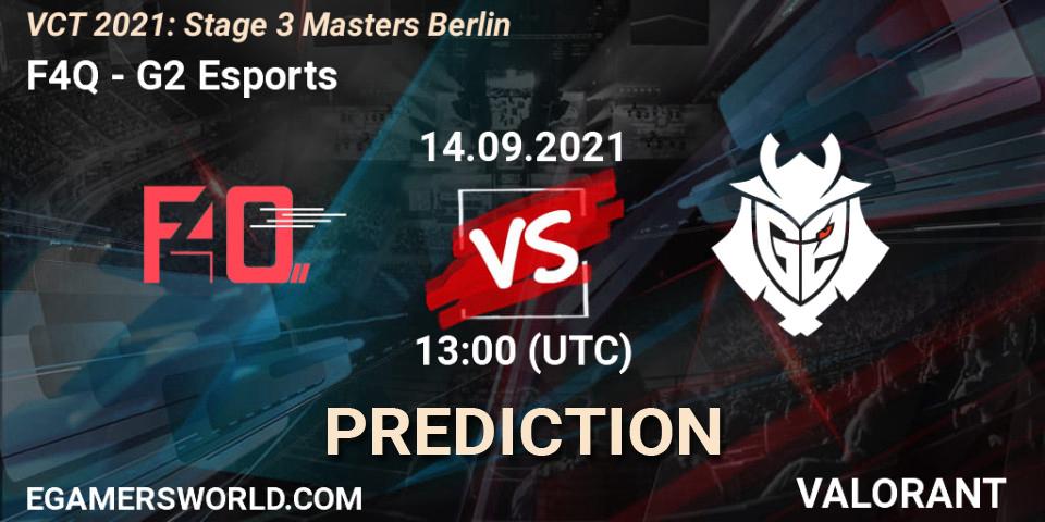 F4Q - G2 Esports: Maç tahminleri. 14.09.2021 at 13:00, VALORANT, VCT 2021: Stage 3 Masters Berlin