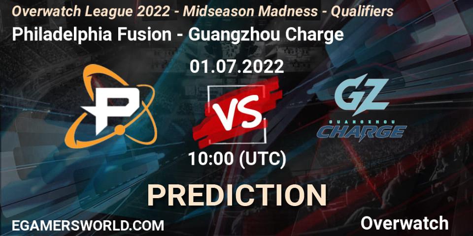 Philadelphia Fusion - Guangzhou Charge: Maç tahminleri. 08.07.2022 at 10:00, Overwatch, Overwatch League 2022 - Midseason Madness - Qualifiers