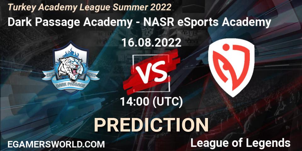 Dark Passage Academy - NASR eSports Academy: Maç tahminleri. 16.08.2022 at 14:00, LoL, Turkey Academy League Summer 2022