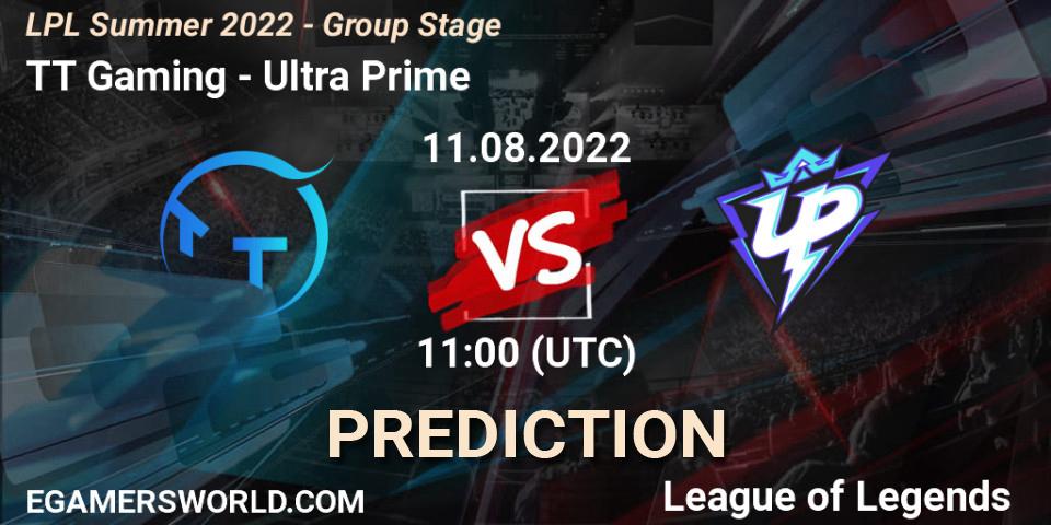 TT Gaming - Ultra Prime: Maç tahminleri. 11.08.2022 at 11:00, LoL, LPL Summer 2022 - Group Stage